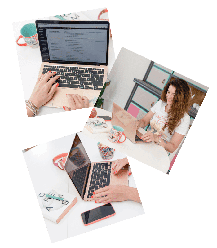 Bilderreihe von jessica und Laptop